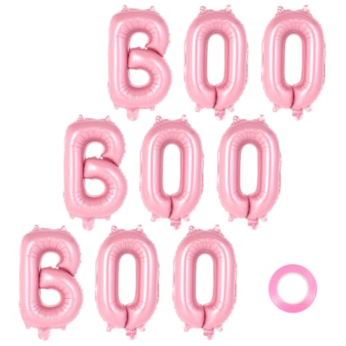 Pink Boo Banner Balloons, 16 Inch Halloween Boo Letters Balloons, Boo Foil Mylar Balloons for Happy Boo Day Halloween Party Decorations Supplies (Pink) at Amazon