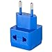 European Plug Adapter by Yubi Power 2 in 1 Universal Travel Adapter with 2 Universal Outlets - 5 Pack - Multi Color- Type C for Europe, France, Germany, Russia, Spain & More.