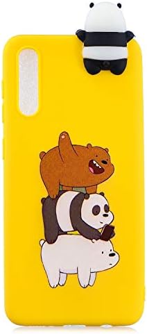 Galaxy A50 Silicone Case, FNBK Striped Bear Design Smooth Touch Rubber Gel Soft TPU Bumper Back Case for Kids Ultra Thin Shockproof Cover
