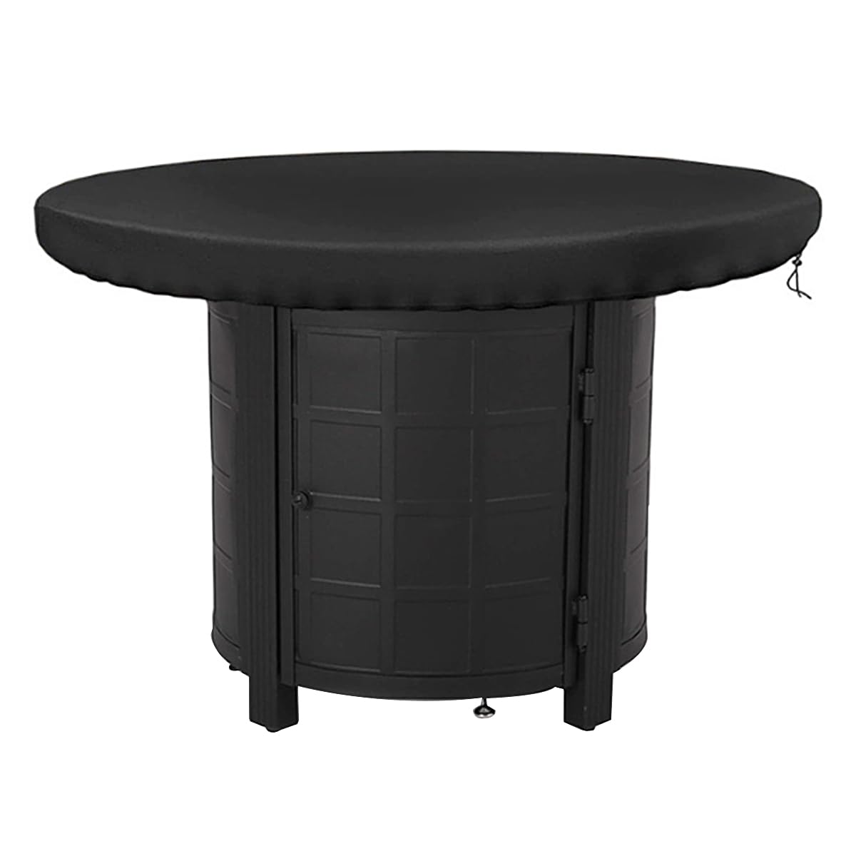 ZONADAH Fire Pit Cover 39.3Inches Fire Plate Cover Round Waterproof Cover 420D Oxford Outdoor Canopy Furniture Covers BBQ Cover for Garden Patio Yard Black