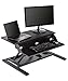 Stand Up Desk Store AirRise Pro Two Tier Standing Desk Converter Monitor Stand with Built-in Keyboard Tray (Black, 32
