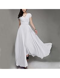 Vestido de dama de honor de gasa con cuello en V, estilo vintage, bohemio, de tul, largo, para bodas, fiestas de graduación, cócteles, maxi vestidos