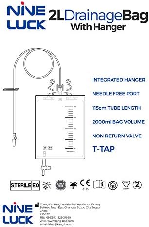 1pc Pack of 2000ml Catheter Night Bag with Integrated Hanger (Catheter Bag Holder) and Lever Tap, Sterile - Image 4