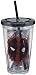 Vandor Marvel Deadpool 18 Ounce Acrylic Travel Cup, Red/Black
