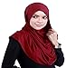 Hana's Womens Plain Instant Cotton Jersey Lightweight Hijab Scarf (Instant, White)
