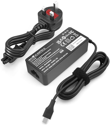 NATNO 65W USB TYPE C Laptop Charger Compatible with Lenovo ThinkPad T14 E14 T16 T480 T580 X1 Carbon Chromebook Yoga ADLX65YDC2A, Fit for HP Dell Acer Asus Huawei Samsung نوع سي شاحن لابتوب Charger