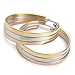 Jstyle Jewelry Stainless Steel Tri-color Big Hoop Earrings for Women (35MM (Diameter))