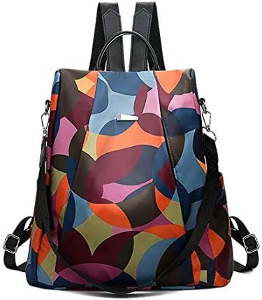 Woman Nylon Backpack,Waterproof Oxford Travel Daypack Teenagers School Anti-theft Bag Covertible Shoulder Bag