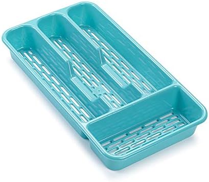 PLASTIFIC Large CUTLERY TRAY Utensils Spoon Fork Holder Flatware Organiser for Kitchen Organiser Strong Plastic Drawer Sliding Tidy (33 x 17.5 x 4.3 slim