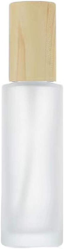 1PCS 60ML 2OZ Refillable Empty Frosted Glass Lotion Press Bottle with Lid and White Pump Head Liquid Foundation Dispenser Travel Jar Pot Emulsion Essence Storage Holder Cosmetic Container Vials