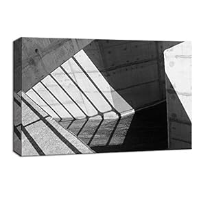 Canvas Wall Art Modern Architechture Black and White Painting Artwork for Home Decor Framed 12x18 inches