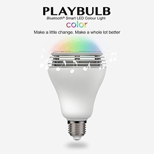 PLAYBULB Color Wireless Bluetooth Color Changing Smart LED Light Bulb with Bluetooth Speaker, Dimmable Multicolored Mood Light Speaker Works with Apple iPhone, iPad and Android devices by PLAYBULB