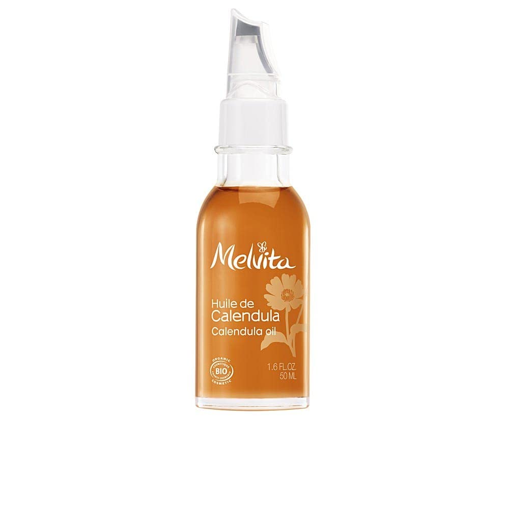 Melvita - Calendula oil for sensitive skin - Relaxing massage oil - Natural moisturiser - Ideal after the sun - Precise glass bottle - 50 ml