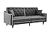 Sofamania Mid Century Modern Two Tone Splitback Tufted Velvet Futon (Dark Grey)