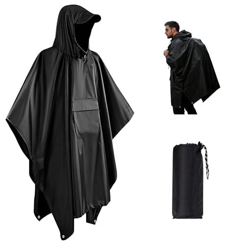 GALASALA Impermeable para Lluvia, Impermeable Mujer Hombre Con Capucha, Portátil Poncho para Lluvia Reutilizable, Chubasquero Mujer Impermeable, Adecuado Para Senderismo, Camping, Incluye Bolsa