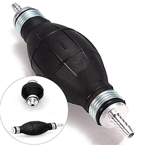 lesgos 10mm 3/8" Rubber Fuel Transfer, Vacuum Fuel Line Hand Primer Pump Black Bulb Type for Car Marine Boat Gasoline Petrol Diesel Accessories
