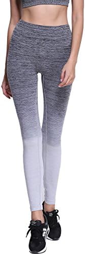 Sports Tights Yoga Exercise Pants Gradient Workout Leggings (Grey S/M)