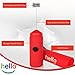 HELLO Milk Frother - Double Whisk Head, Handheld Battery Operated Electric Foam Maker For Bulletproof Coffee, Lattes, Cappuccino, Hot Chocolate, Sleek Drink Mixer With Stand (RED)