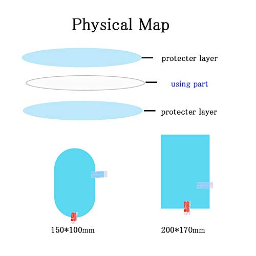 Anti-rain film for car,Anti-Fog,anti-glare for side Mirror&side Window Protective Film,packing 4（Ellipse） - Thumbnail 7