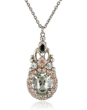 Crystal Delicate Drop Antique Pendant Necklace