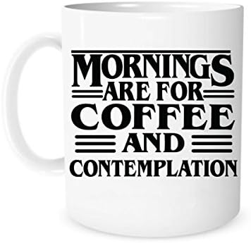 Skinified Stranger Things Mug, Mornings Are For Coffee And Contemplation, Stranger Things Gift, 11-Ounces, Ceramic