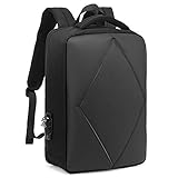 LOKASS Laptop Backpack 15.6 Inch Nylon Knapsack Anti-Theft Business Bag Water Resistant Bookbag TSA Durable Travel Backpack with USB Charging Port for Men Women(Black)