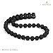BEADNOVA Black Lava Beads Natural Crystal Beads Stone Gemstone Round Loose Energy Healing with Crystal Stretch Cord for Jewelry Making (10mm, 32-34pcs)