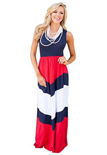 OMZIN Women's Summer Casual Party Sundress Boho Empire