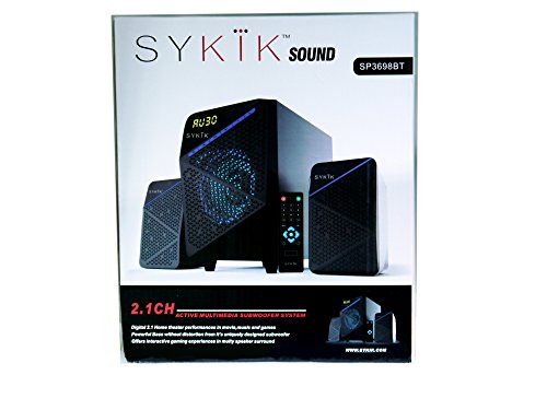 Sykik SP3698BT, Powerful FM Radio, Bluetooth 2.1 Speaker System, with SD USB Ports for Digital Play Back, Full Function Remote Control