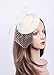 Cizoe Fascinators Hats 20s 50s Hat Pillbox Hat Cocktail Tea Party Headwear with Veil for Girls and Women(B-beige)