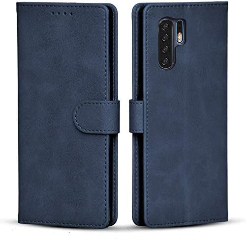 Dazzled Huawei P30 Pro Case, Leather Case Flip Folio Book Case Money Pouch Wallet Cover with Kick Stand for P30 Pro Case (Blue)