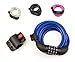 SafeBest Bike Lock, Combination Cable Bicycle Lock, Resettable. Black, Blue, Pink, and White Colors Available. Most Popular 6-Foot Length Safest Lightweight Lock. Best Value Bike Lock Cable.