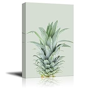 Canvas Print Wall Art - Pineapple on Retro Style Background - Gallery Wrap Modern Home Art | Ready to Hang - 12x18 inches