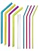 Evalasting Silicone Drinking Straws Reusable Set: 4 Regular Slim + 4 Wide 10.5