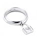Dangle Charm Padlock Sterling Silver Ring