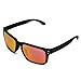 Walleva Fire Red Mirror Coated Polarized Replacement Lenses for Oakley Holbrook Sunglasses