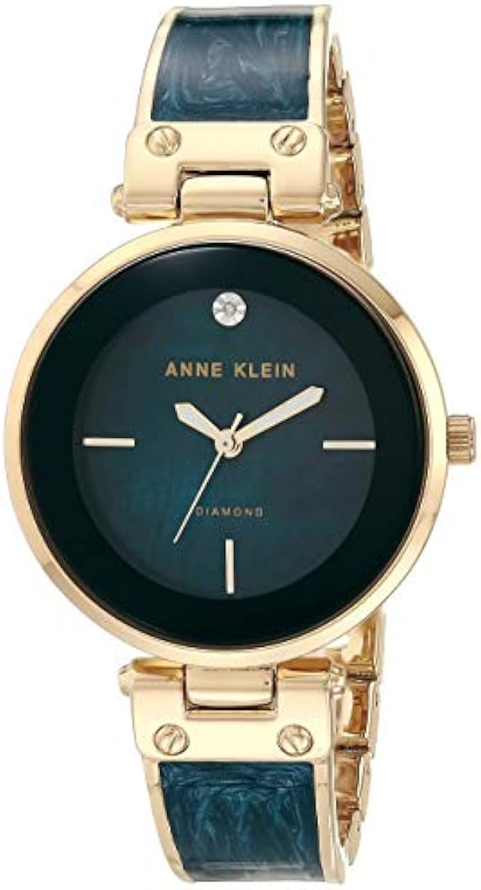 Anne Klein Women's Diamond-Accented Dial Bangle Watch