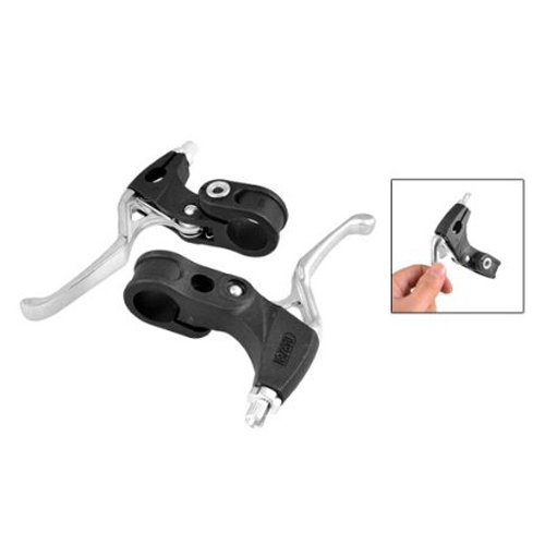 Dcolor Pair Bicycle Right Left Brake Levers Replacement Black Silver Tone