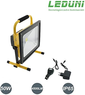 LEDUNI ® Foco Proyector LED Portátil Exterior 50W Para ...