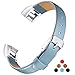 Konikit Leather Watch Band Adjustable Replacement Wristband Accessories Strap with Buckle for Fitbit Alta HR and Alta, Stone Blue