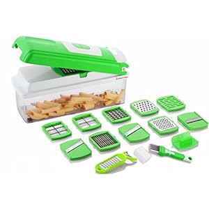 DarkPyro Plastic 14 in 1 Vegetable Slicer (Green)