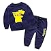 Criol Kids Boys Pokemon Pikachu Printing T-shirts Pullover Hoody Pant Set (S(100#), Blue)