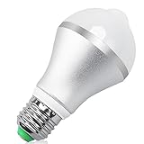 QPAU E27 7W 14 LED Light Bulb with PIR Motion Sensor, Warm White