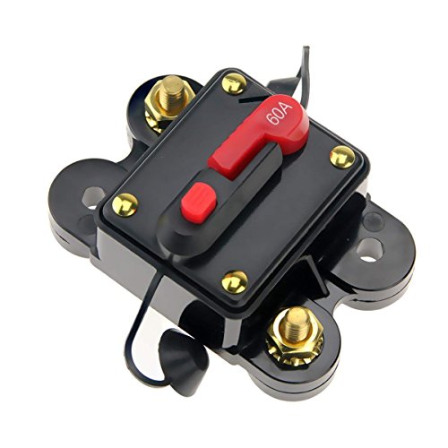 ANJOSHI 60amp Circuit Breaker 50A-300A Manual Reset Home Solar System Fuse Holder Car Audio Amps Protection 12V-24V DC Reset Fuse Inverter Replace Fuses