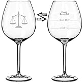 20 oz Jumbo Wine Glass Funny Two Sided Good Day Bad Day Don't Even Ask Scales of Justice Paralegal Law Lawyer Attorney