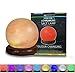ESOW USB Himalayan Salt Lamp with Wooden Base Round Multi Color Changing LED Light about 2.3 Inches 1.4 lbs Mini Air Purifier for Office Home Hotel Yoga, Meditation, Relieves Anxiety and Relaxing