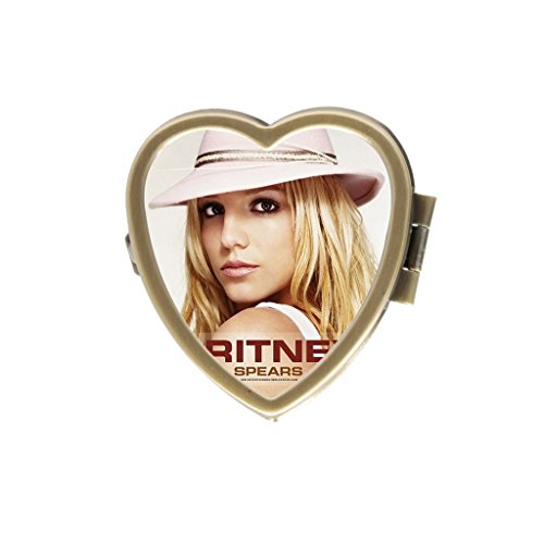 Custom Britney Spears Heart Shape Bronze Stainless Steel Pill Box Case Medicine Organizer as a perfect Gift