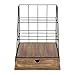 Kate and Laurel Benbrook Metal and Wood Letter Tray Desk Organizer, Rustic Wood and Black