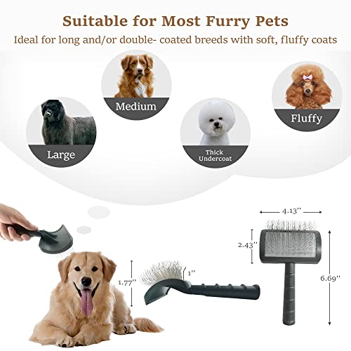 Extra Long Wire Pin Big Dog Slicker Brush, Grooming Pin Brush for Cat