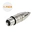 CableCreation [5-Pack] XLR 3 Pin Female to RCA Male Adaptor Adapter, Silver